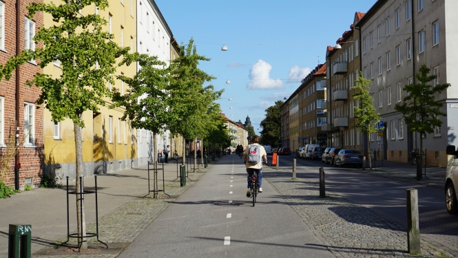 Bicycle street with a bicycle