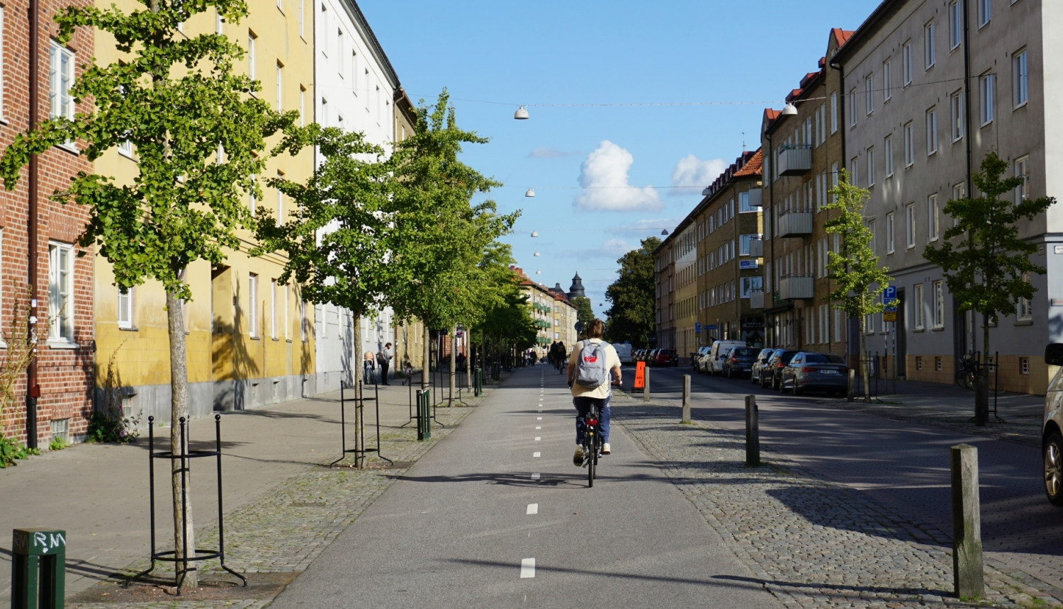 Bicycle street with a bicycle
