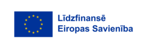 ES karogs, pa labi uzraksts "Līdzfinansē Eiropas Savienība"