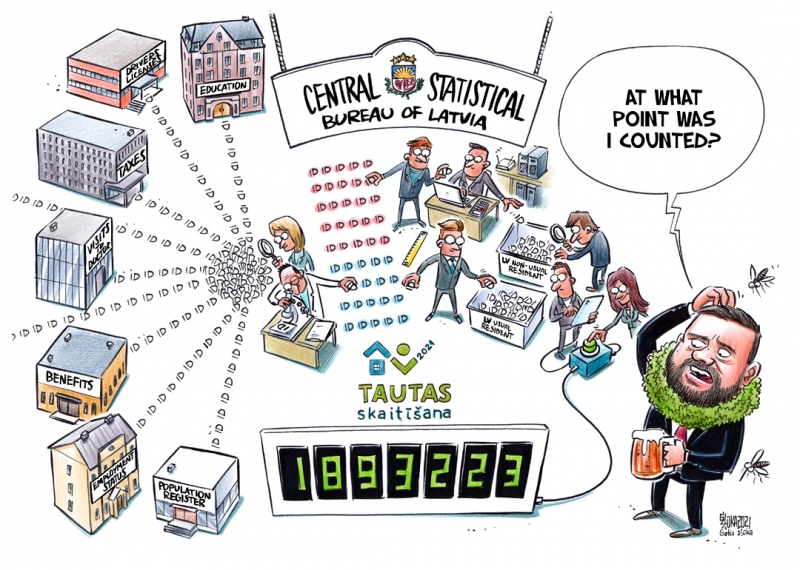 Cartoon about population and housing census