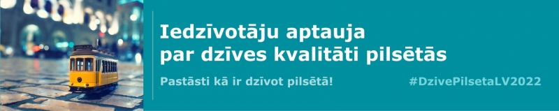 Iedzīvotāju aptaujas par dzīves kvalitāti pilsētās ilustratīvais baneris