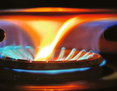 Gāzes plīts rinķis tuvplānā