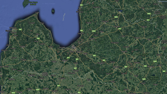 Ilustratīvs attēls - fragments no Google kartes