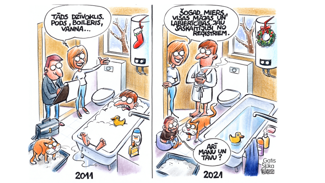 Karikatūra par mājokļu skaitīšanu