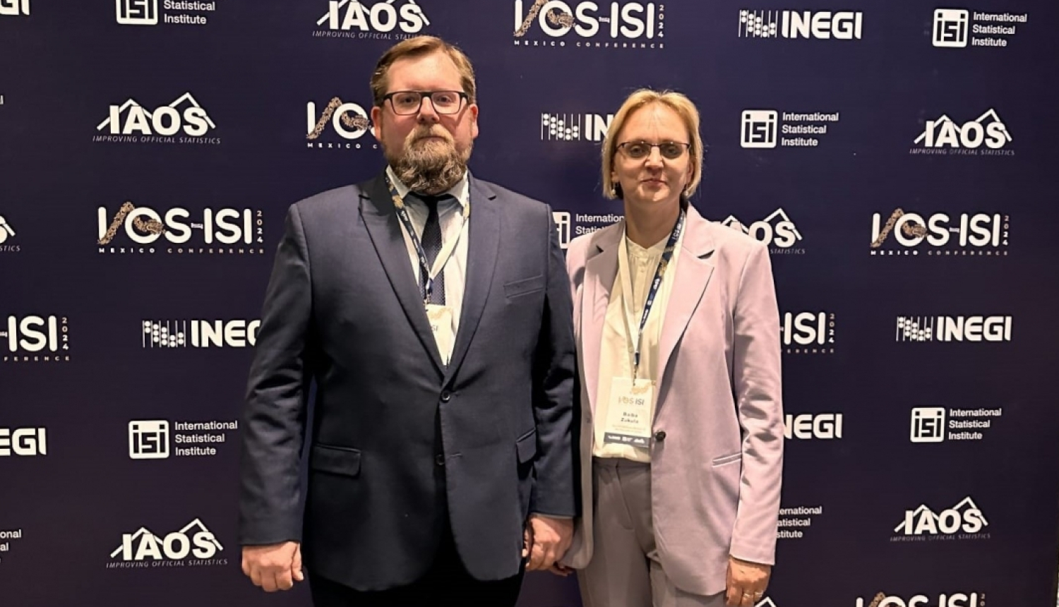 Norberts Tālers un Baiba Zukula Starptautiskā statistikas institūta konferencē Meksikā