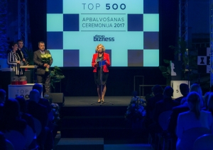 CSP Datu apstrādes departamenta direktore Ramonas Skakunova uzrunā TOP 500 2017.gada viesus